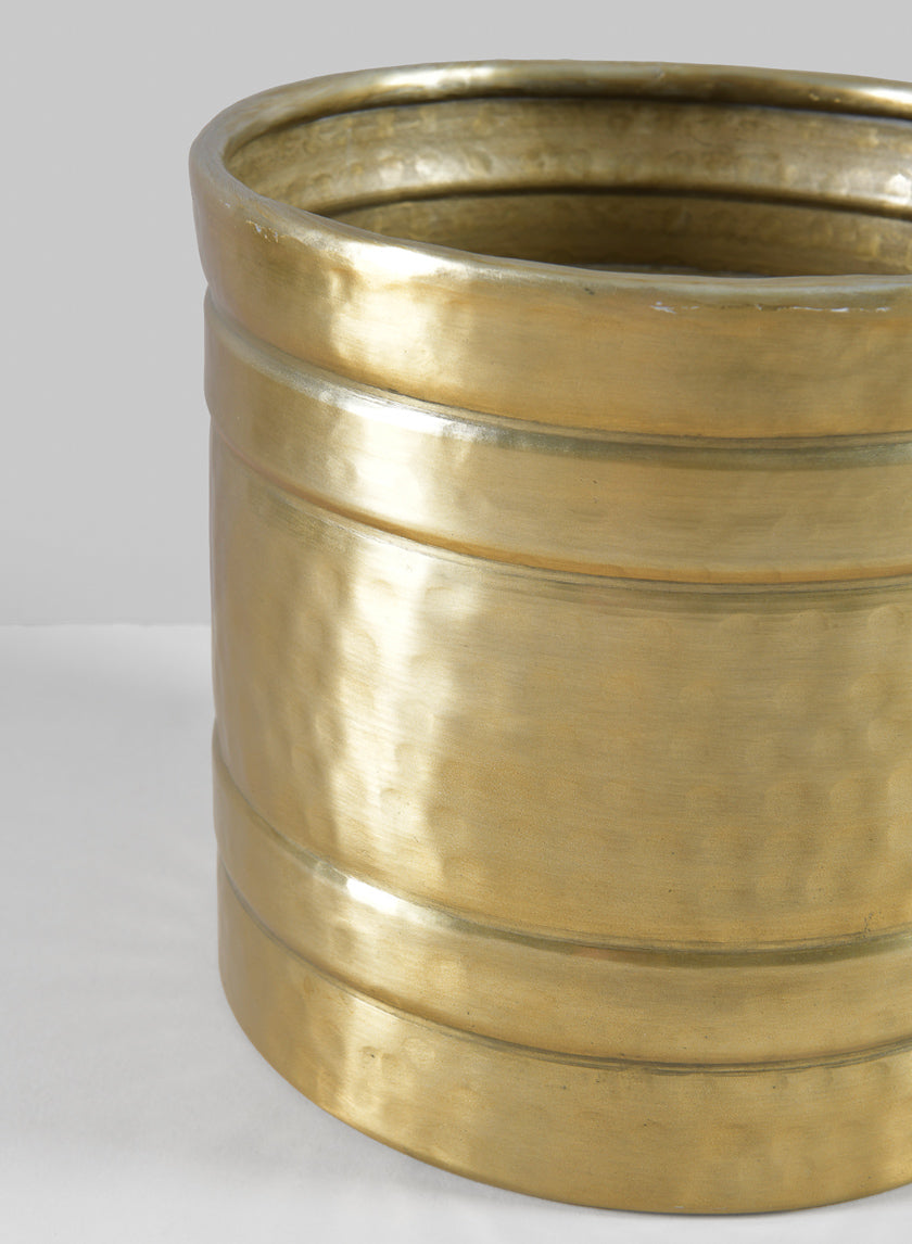 7.5in Tall Arya Iron Antique Gold Cylinder Decor Jamaligarden