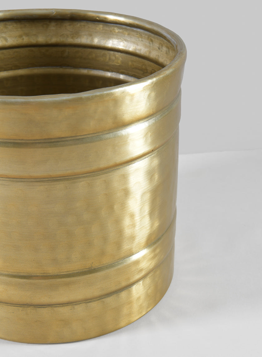 7.5in Tall Arya Iron Antique Gold Cylinder Decor Jamaligarden