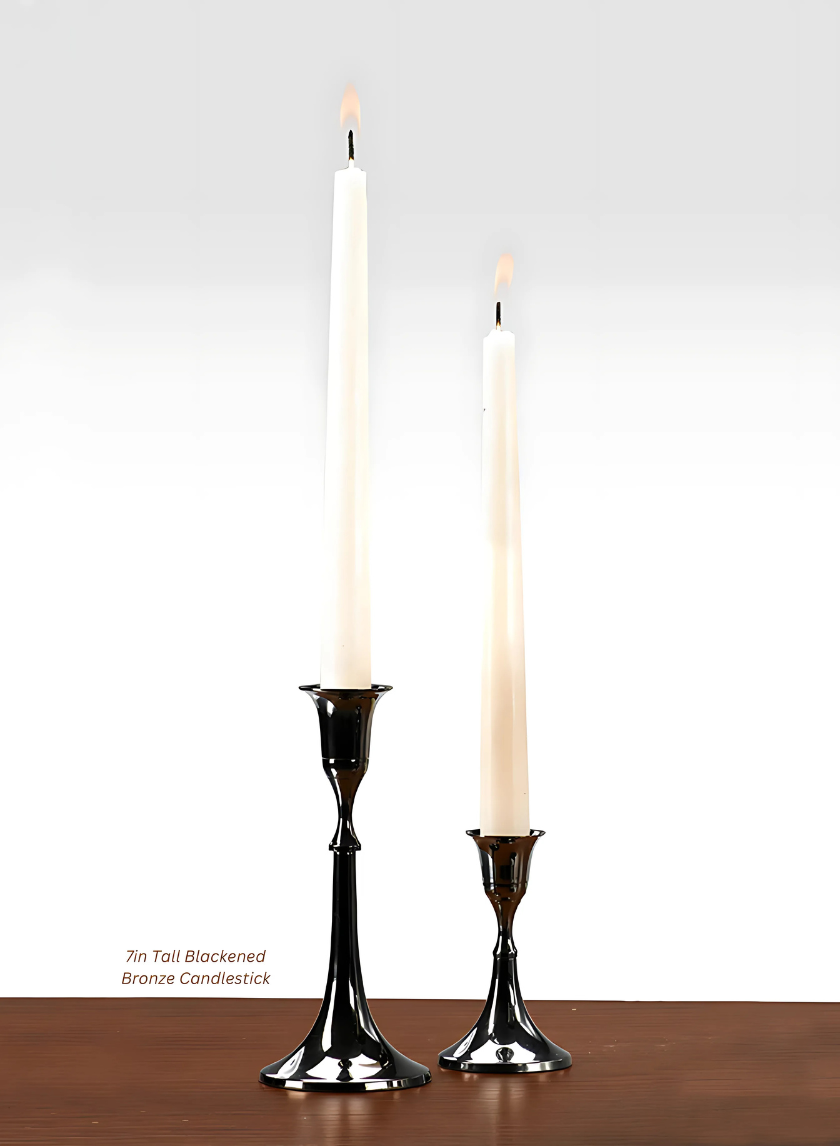 7in Tall Blackened Bronze Candlestick Decor Jamaligarden
