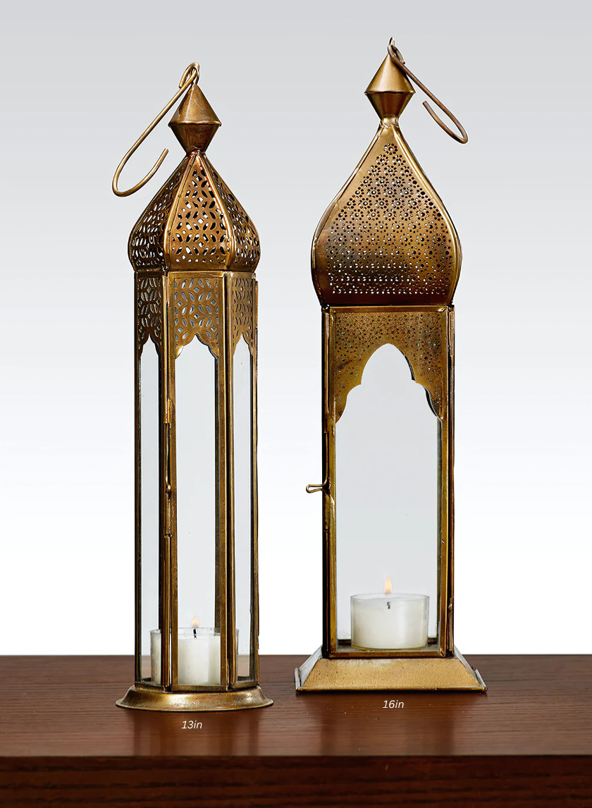 Antique Bronze Mahal &amp; Taj Square Lantern Decor Jamaligarden
