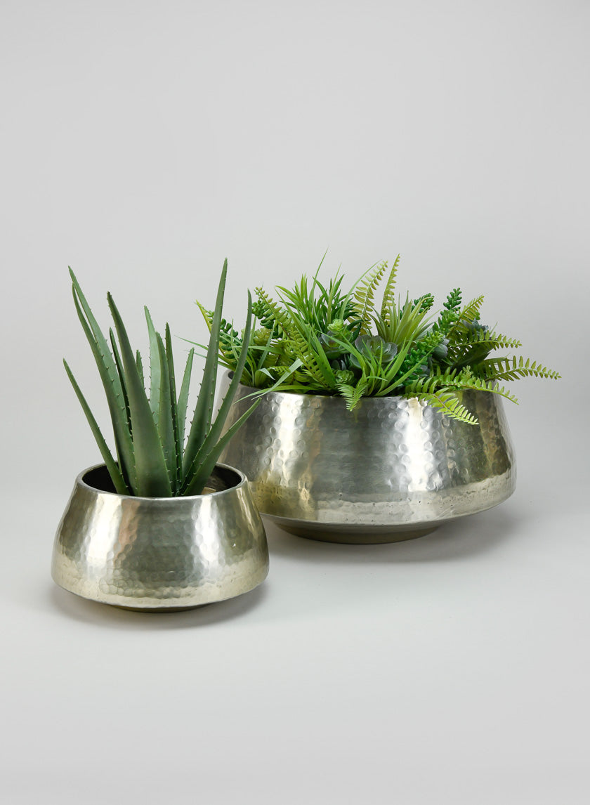 Pondicherry Old Silver Look Aluminum Bowl Decor Jamaligarden