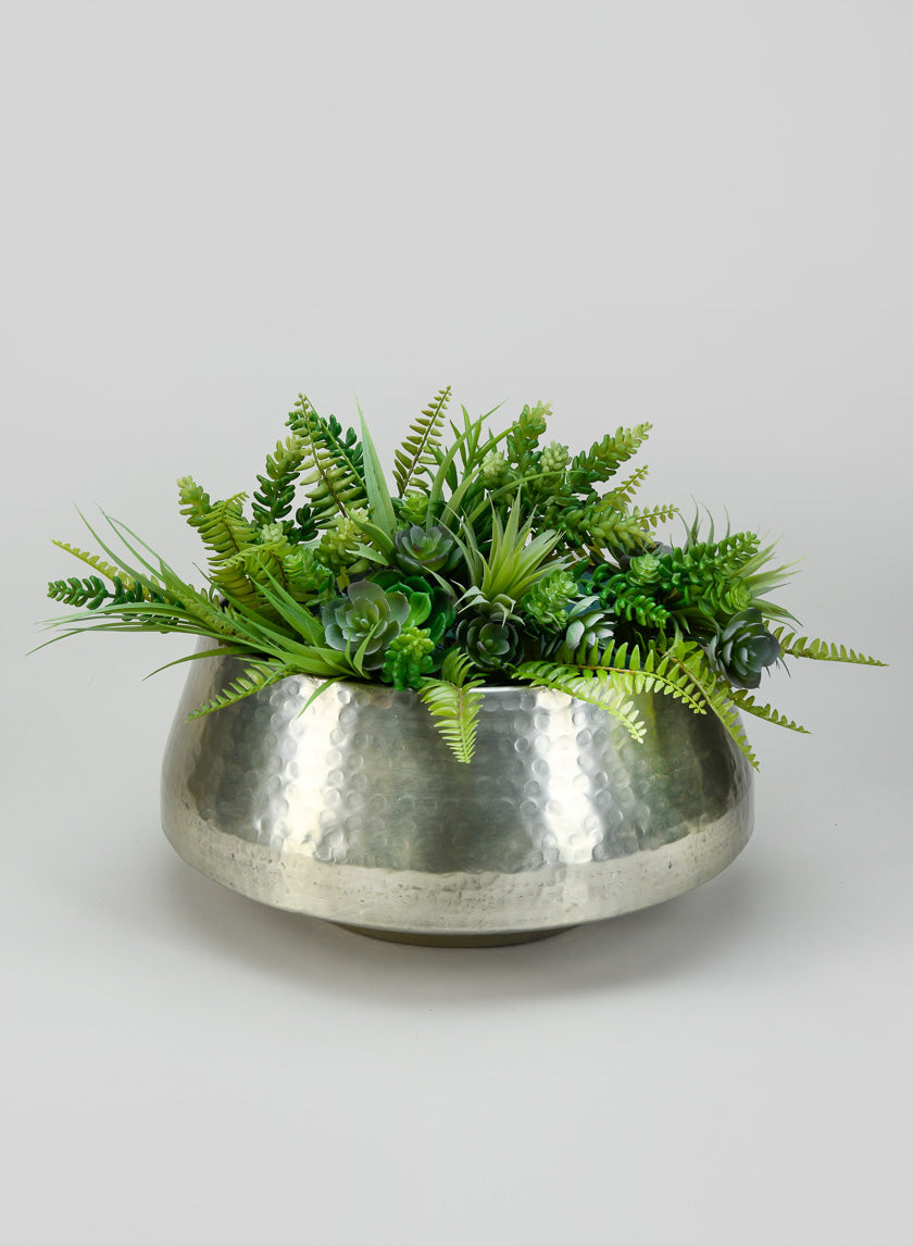 Pondicherry Old Silver Look Aluminum Bowl Decor Jamaligarden