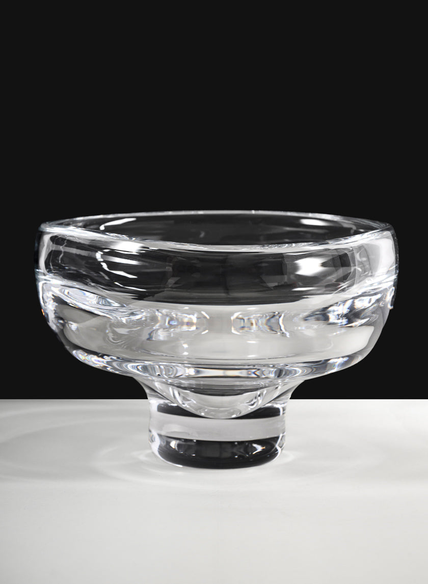 8in Wide Norvege Hand Blown Clear Glass Bowl Decor Jamaligarden