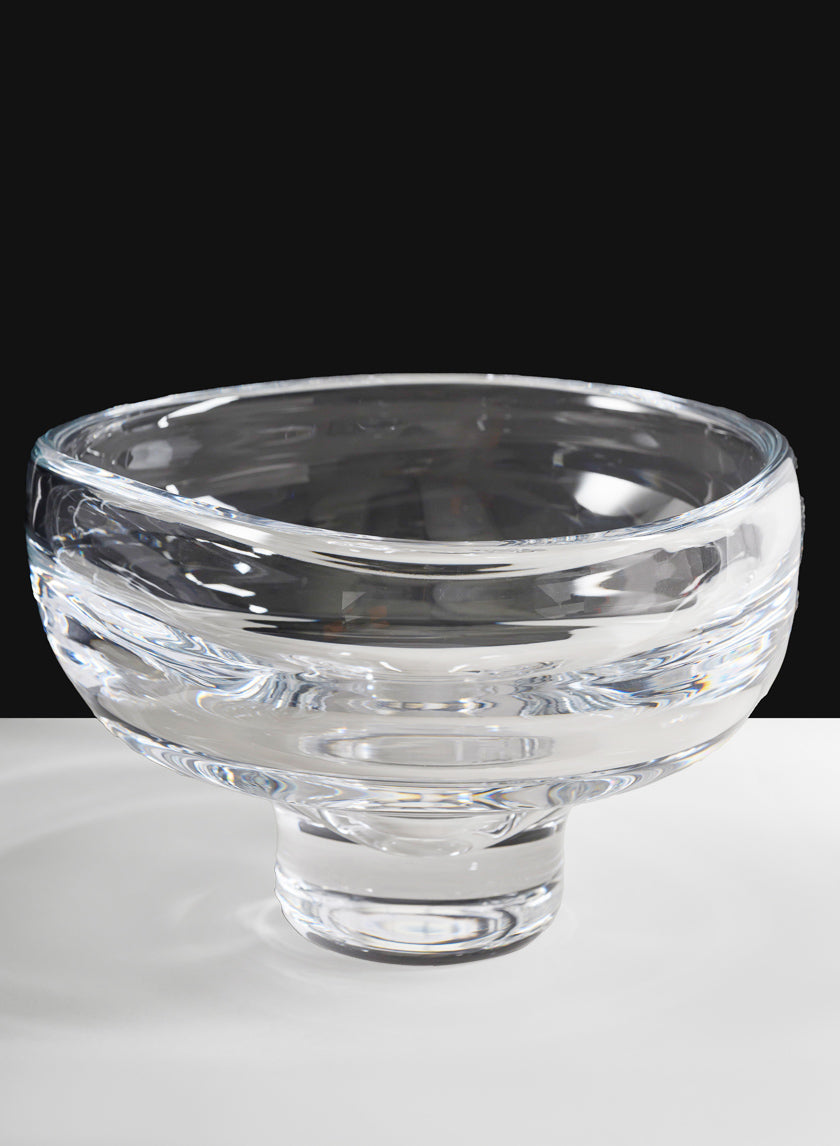 8in Wide Norvege Hand Blown Clear Glass Bowl Decor Jamaligarden