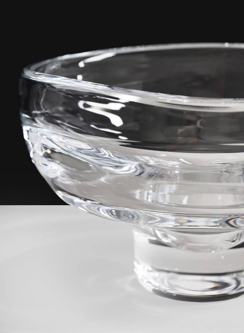 8in Wide Norvege Hand Blown Clear Glass Bowl Decor Jamaligarden