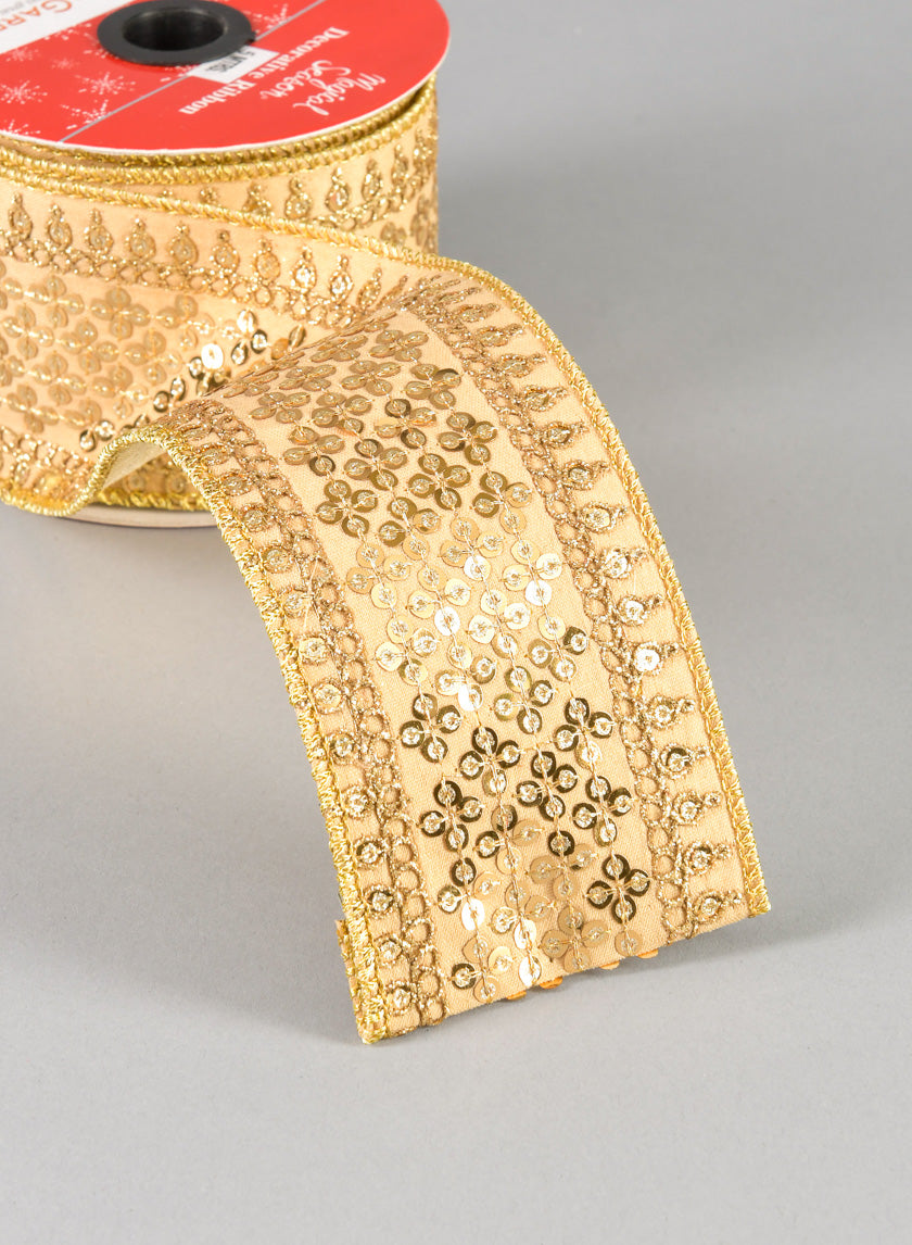 16.40ft Royal Nawab Gold Ribbon Decor Jamaligarden