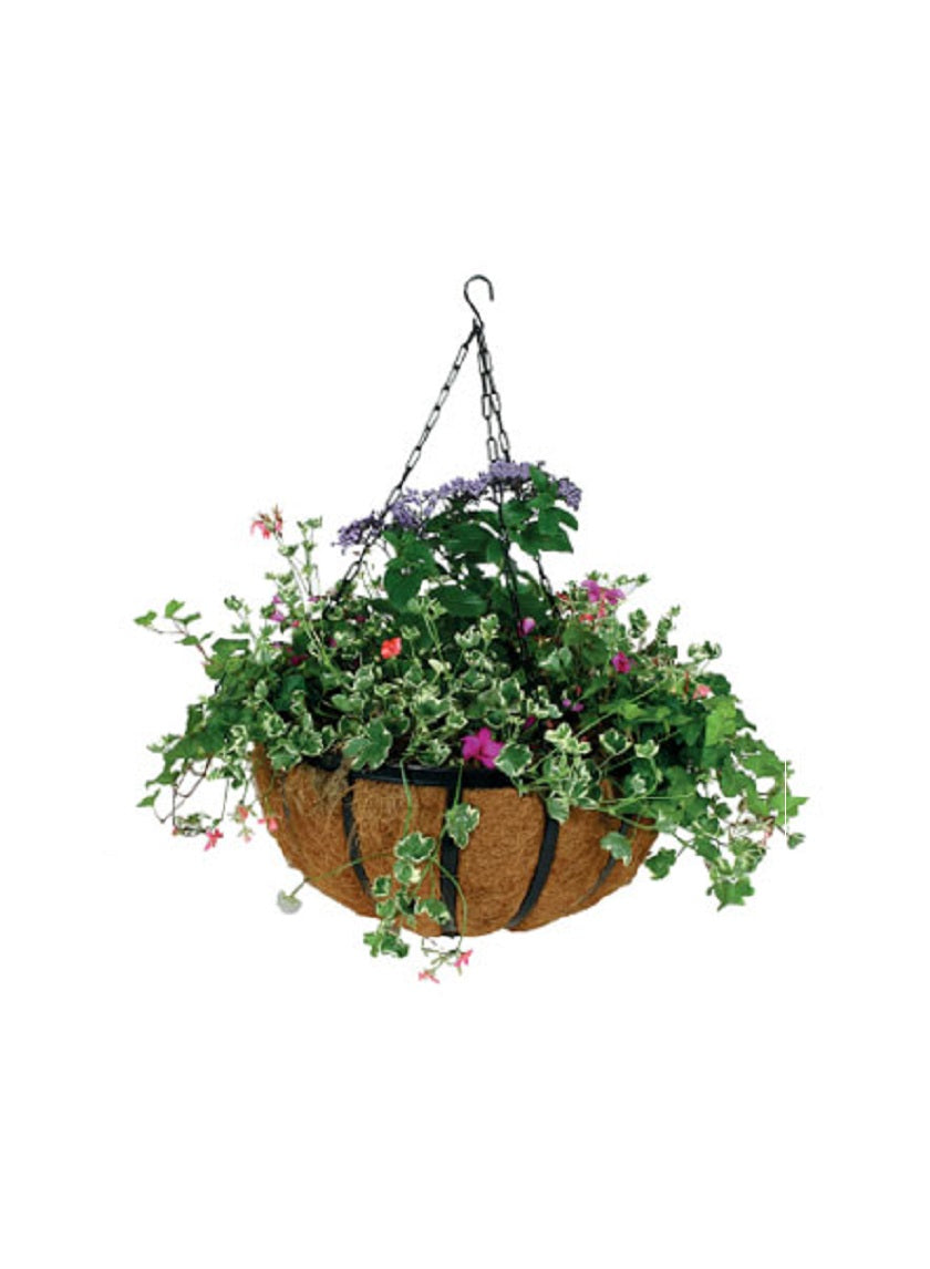 12in Wide Hanging Basket with Coco Liner Decor Jamaligarden