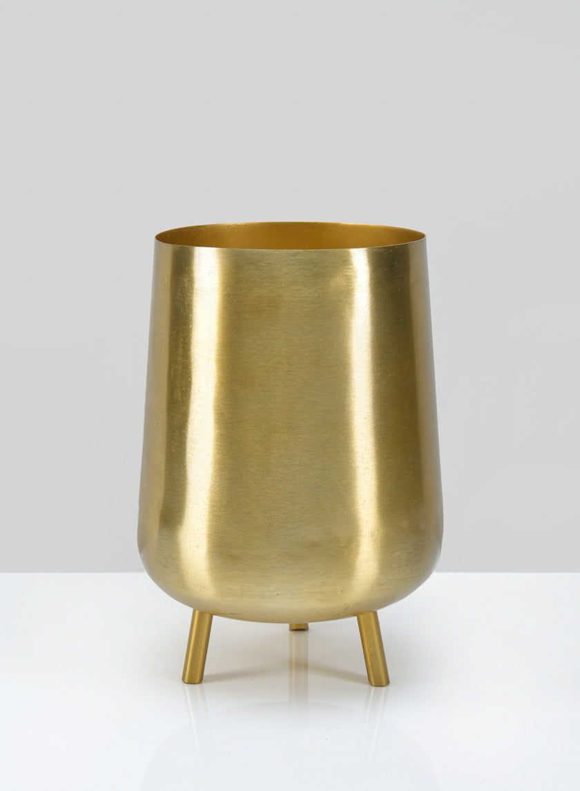 8in Tall Arash Gold Iron Mini Planter with Legs Decor Jamaligarden