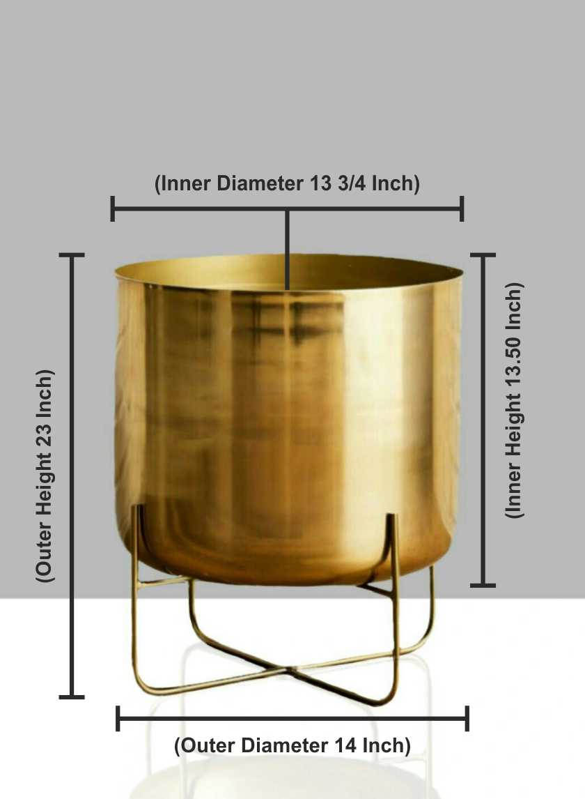 Gold Soho Planter With Stand Decor Jamaligarden