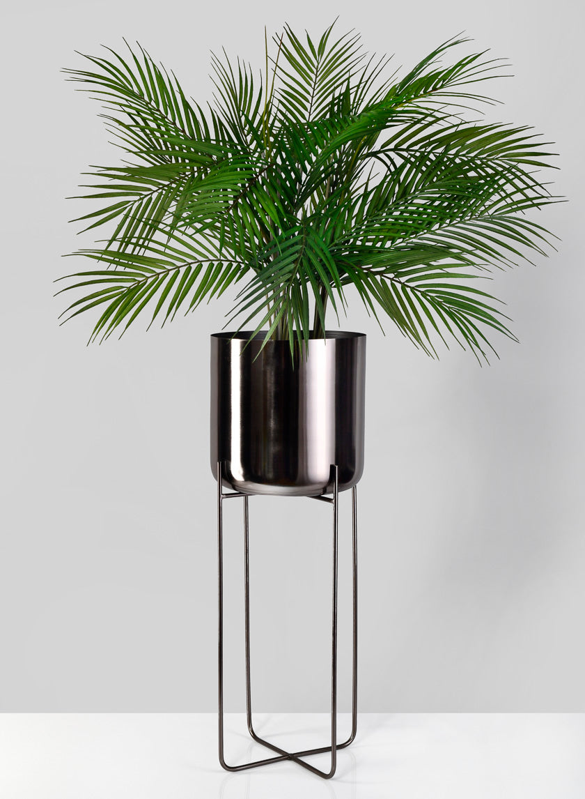 Black Nickel Soho Planters With Stand Decor Jamaligarden Black Nickel 26in Tall EACH