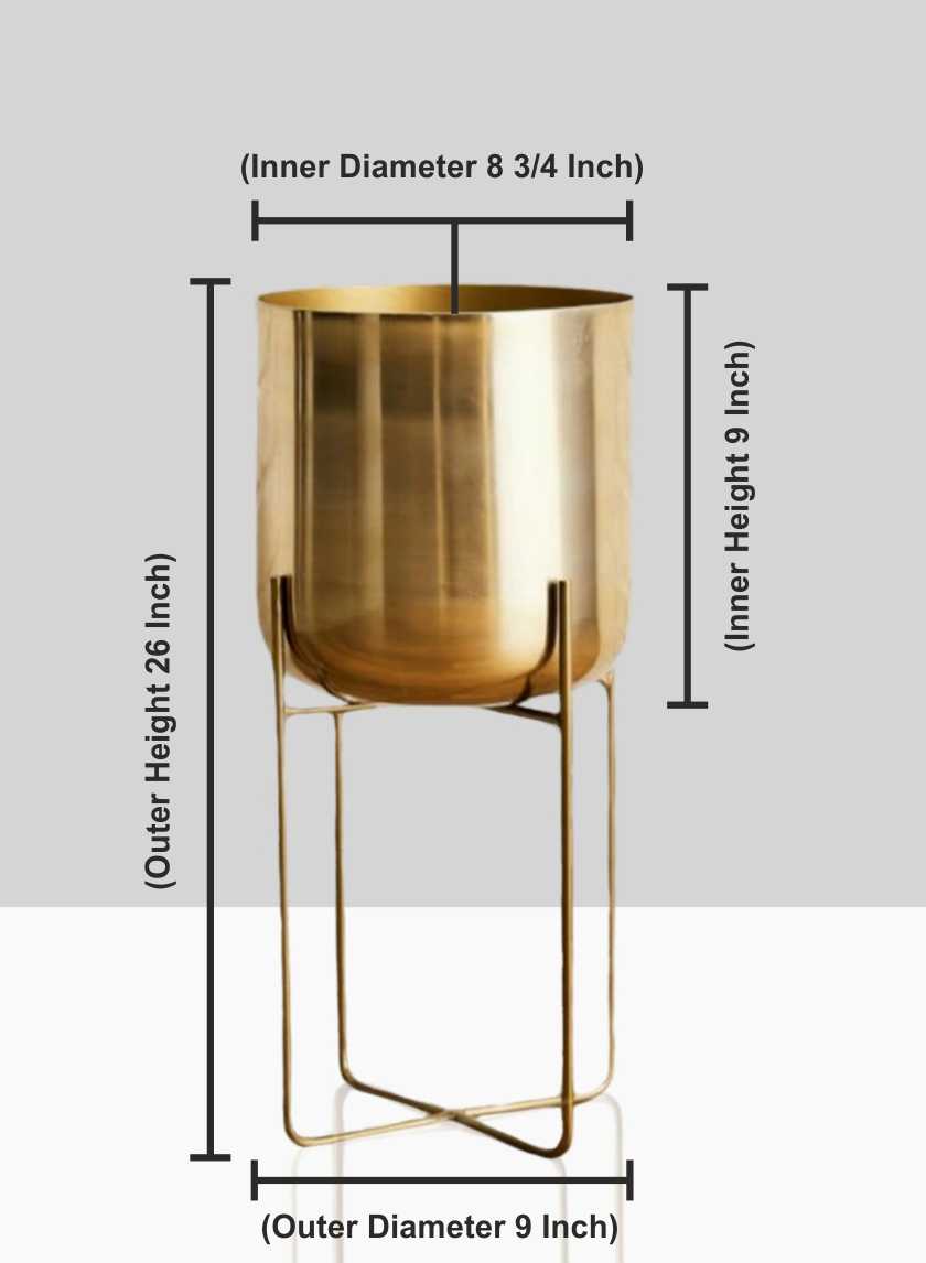 Gold Soho Planter With Stand Decor Jamaligarden