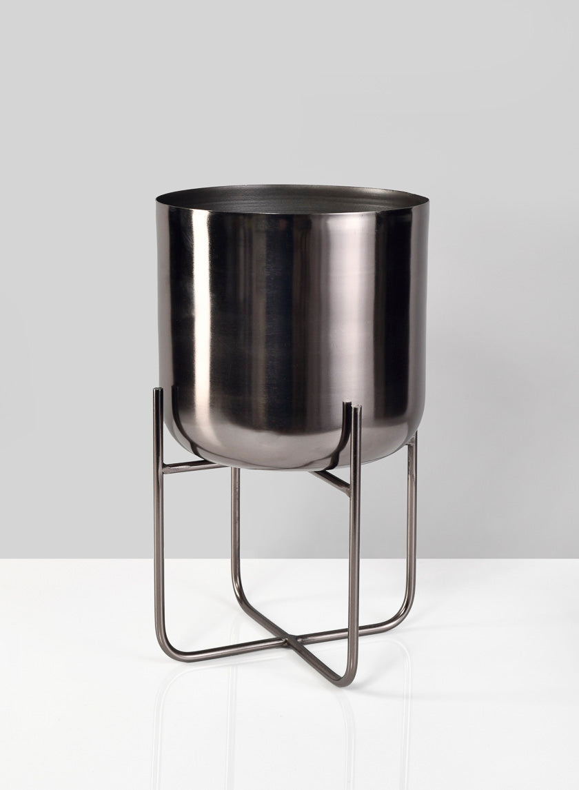 Black Nickel Soho Planters With Stand Decor Jamaligarden