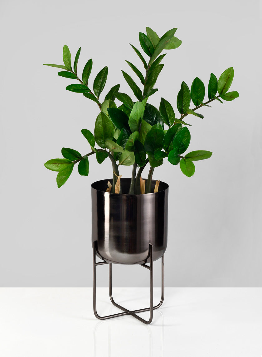 Black Nickel Soho Planters With Stand Decor Jamaligarden Black Nickel 12.75in Tall EACH