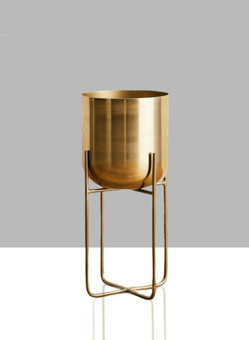 Gold Soho Planter With Stand Decor Jamaligarden