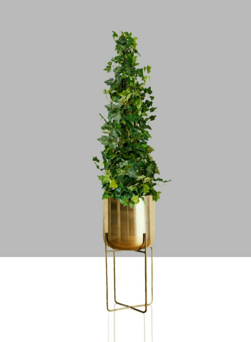 Gold Soho Planter With Stand Decor Jamaligarden 12.75in EACH