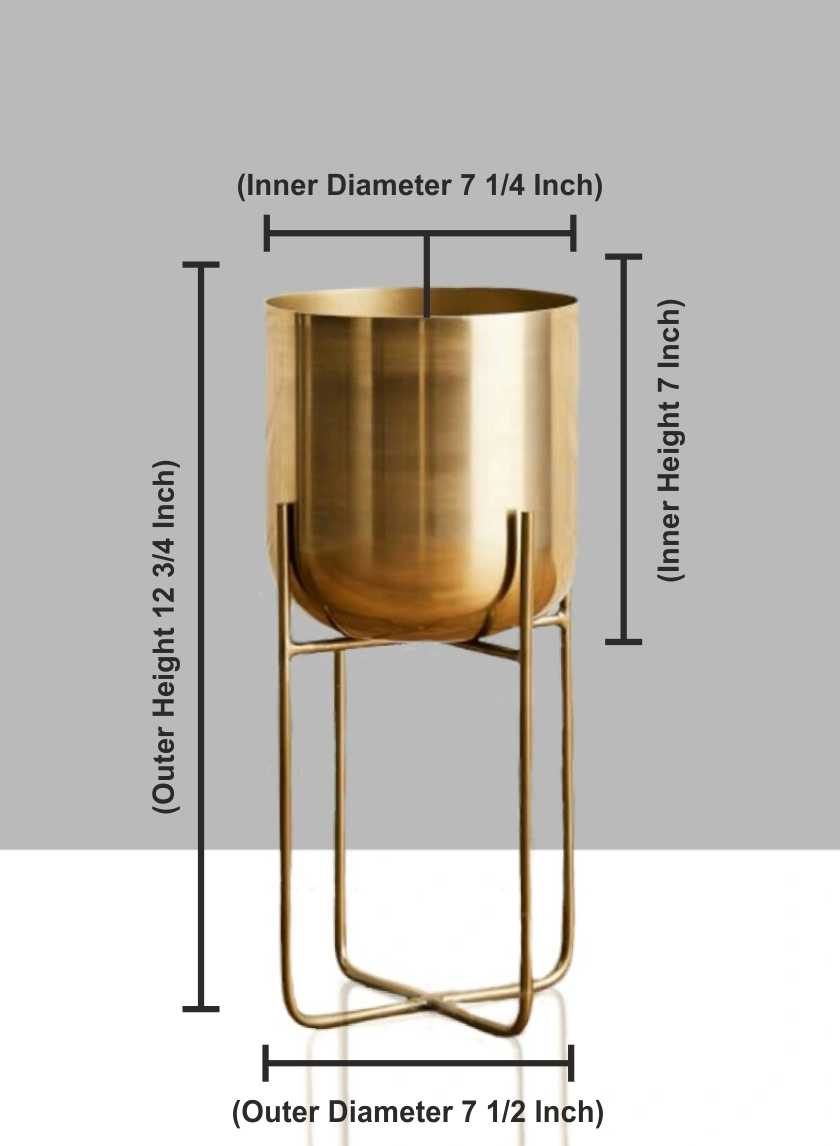 Gold Soho Planter With Stand Decor Jamaligarden