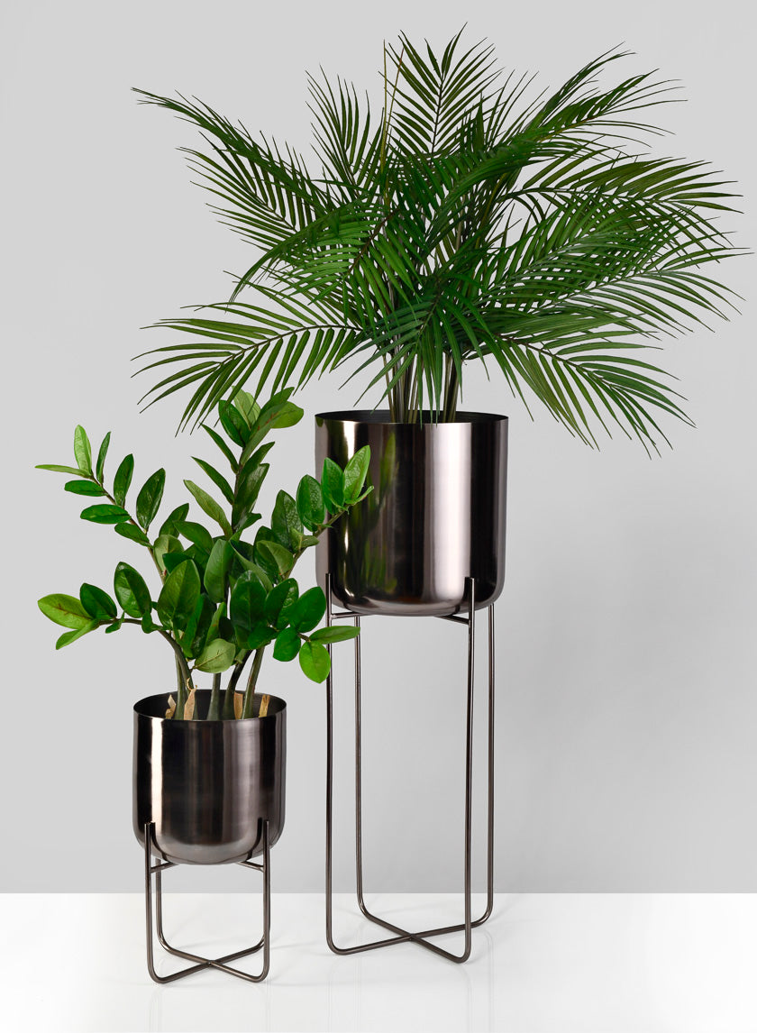 Black Nickel Soho Planters With Stand Decor Jamaligarden