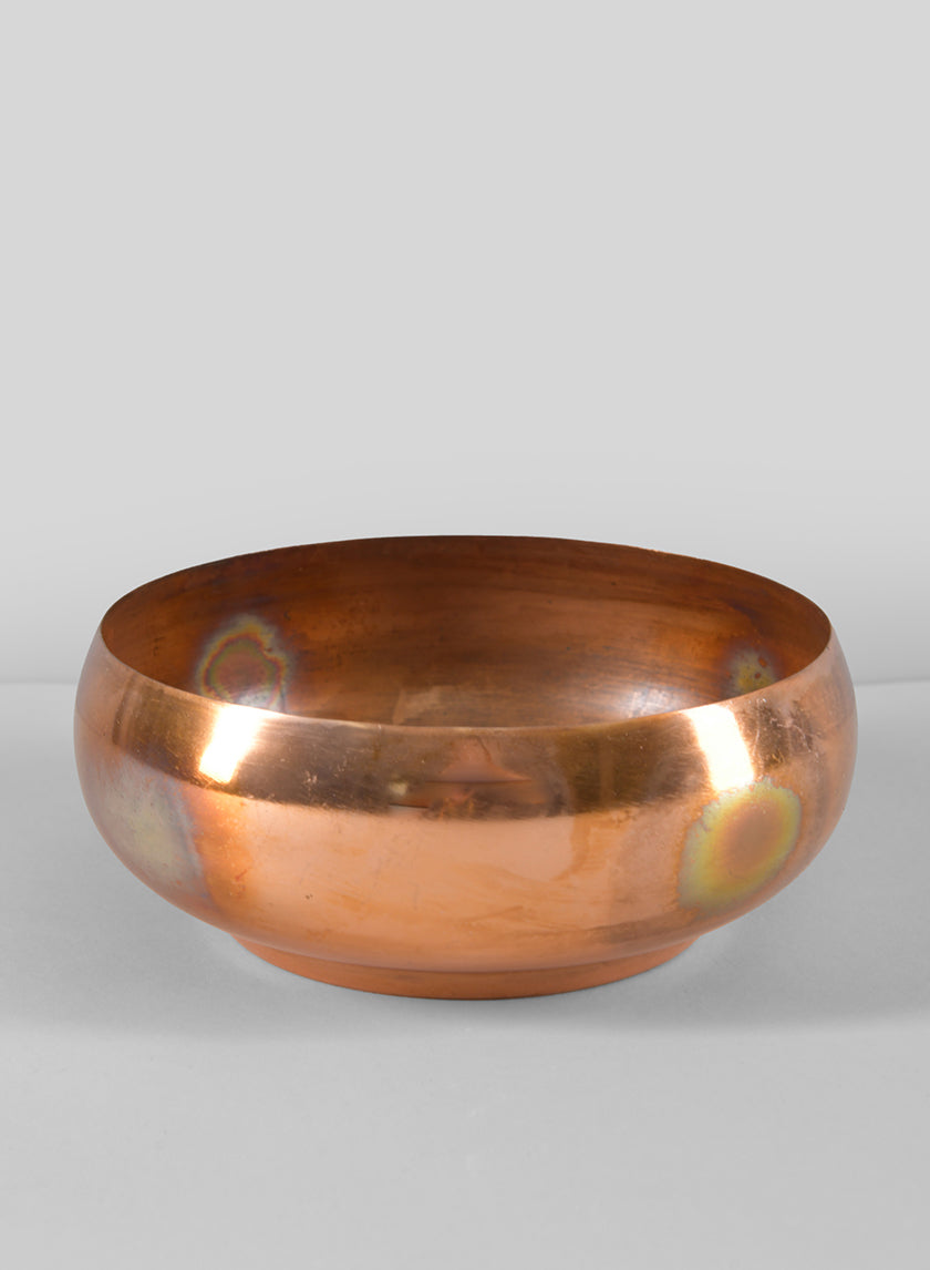 6.5in Wide Shallow Antique Copper Look Bowl Decor Jamaligarden