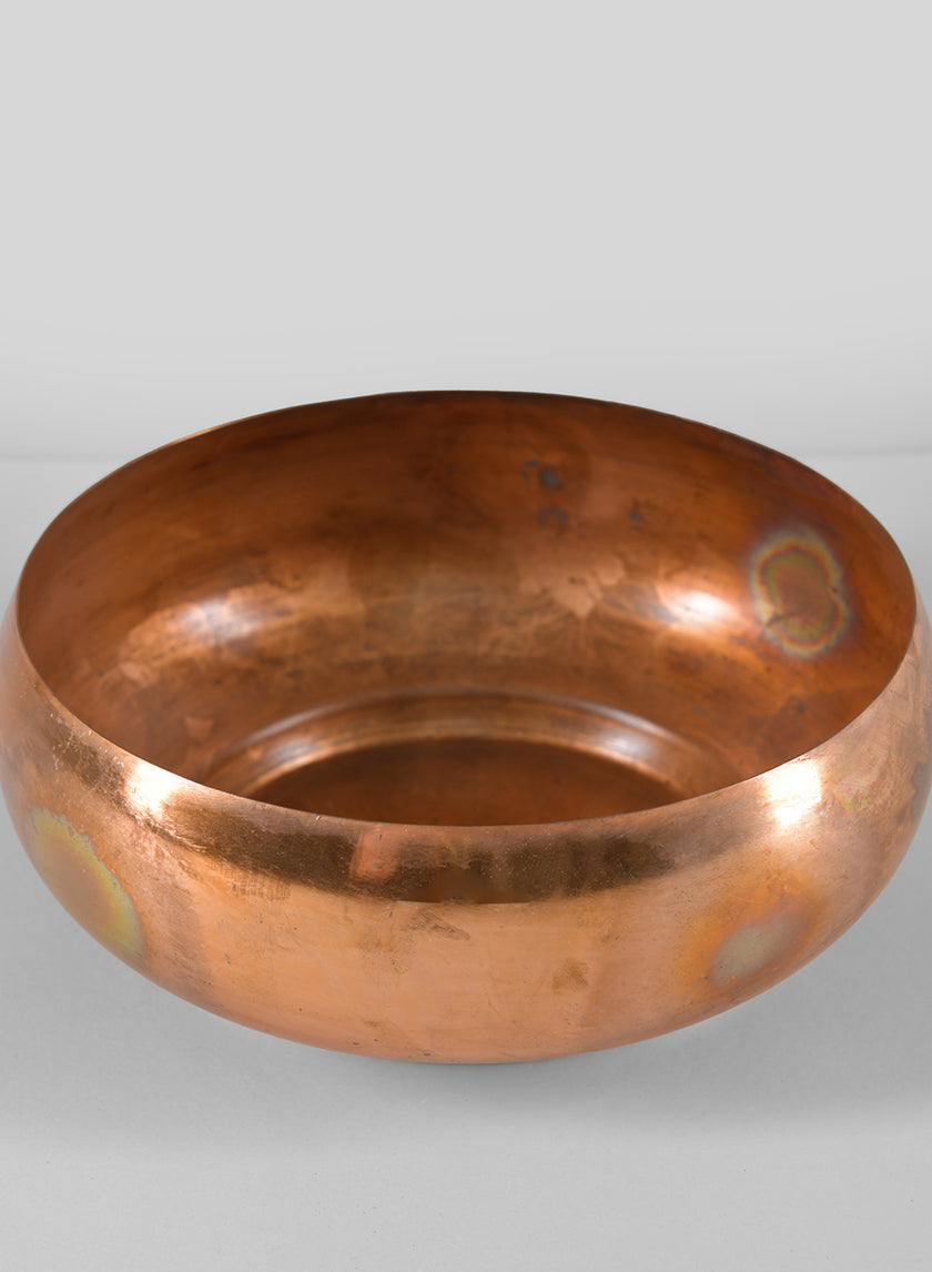 6.5in Wide Shallow Antique Copper Look Bowl Decor Jamaligarden