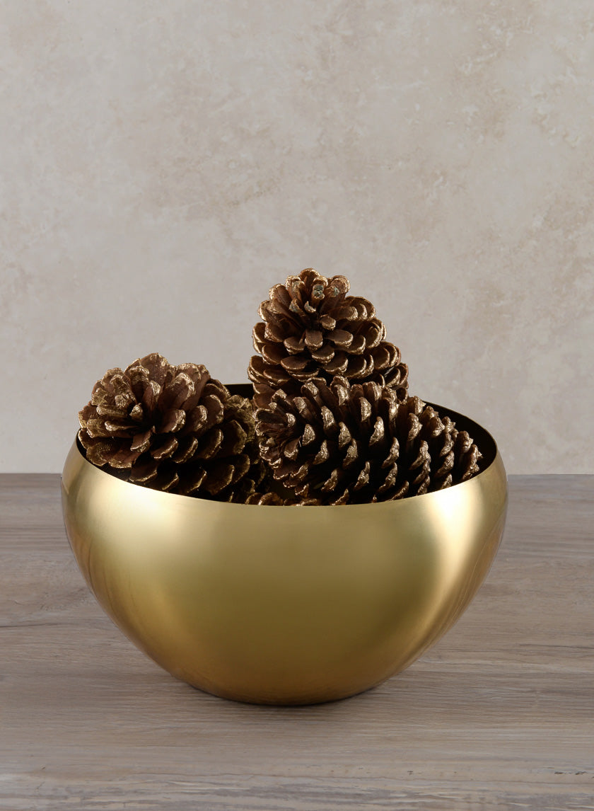 8in Wide Gold Metal Bowl Decor Jamaligarden