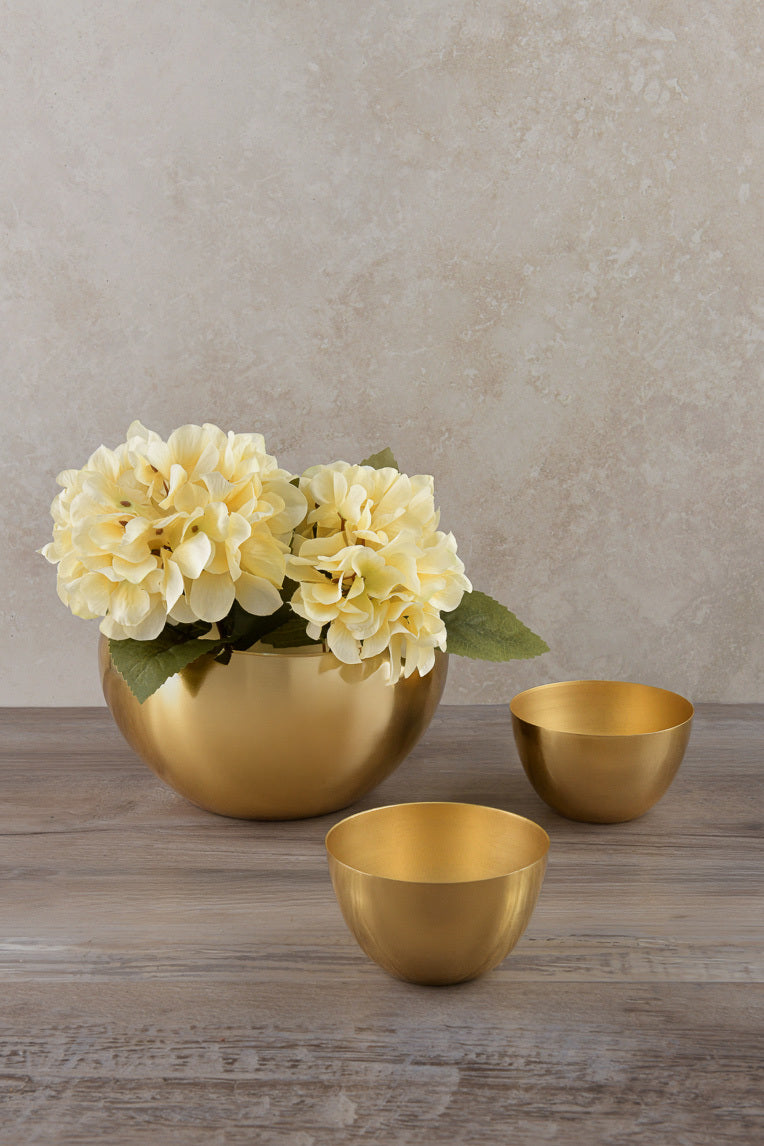 8in Wide Gold Metal Bowl Decor Jamaligarden