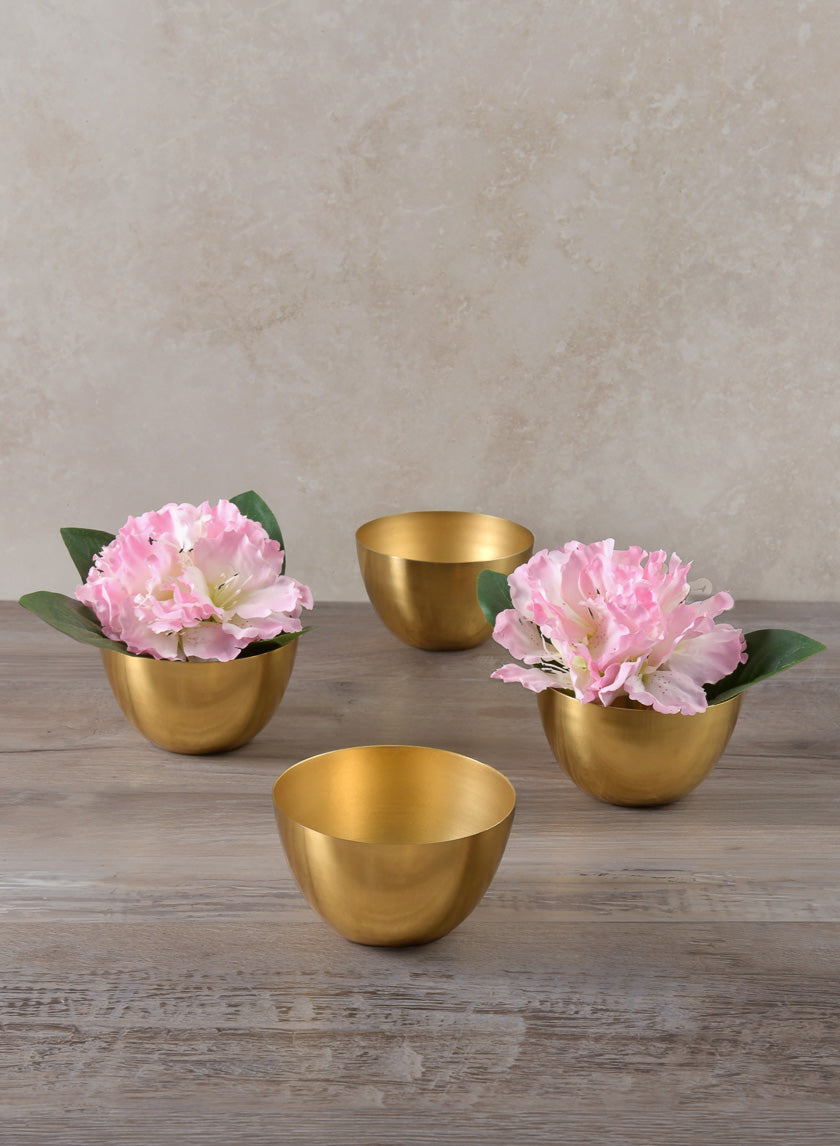 4.25in Wide Iron Gold Mini Bowls Decor Jamaligarden