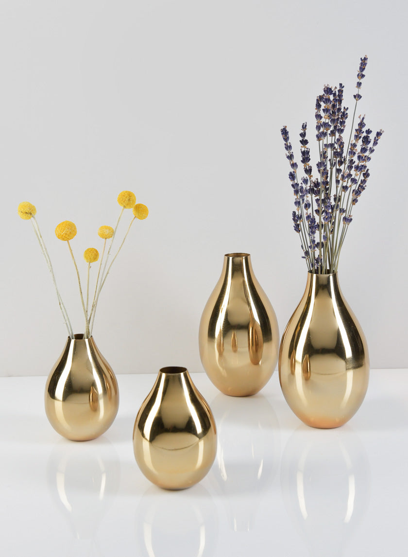 4in Tall Cordoba Gold Bud Vase Decor Jamaligarden