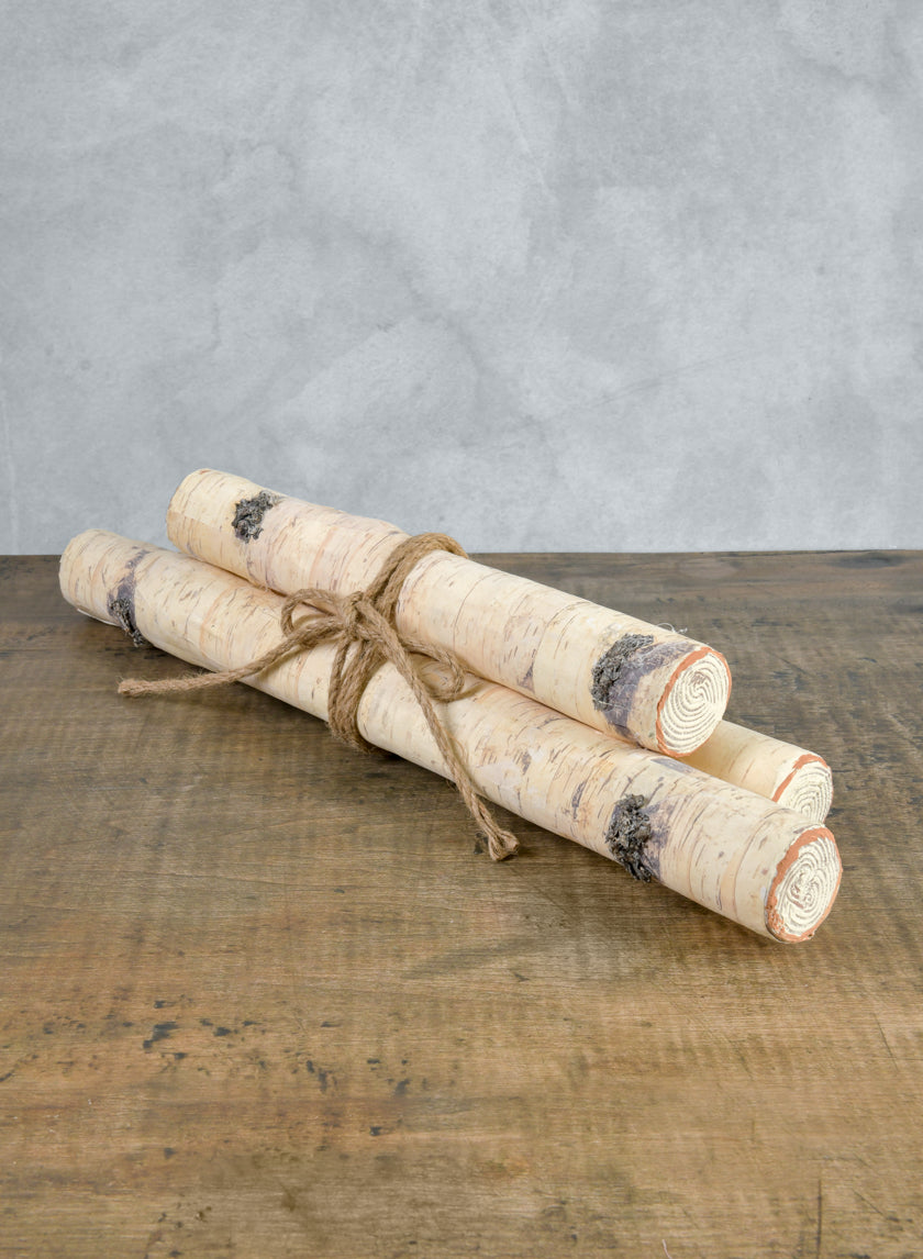 19.5in Long Artificial Birch Pole Stack Decor Jamaligarden