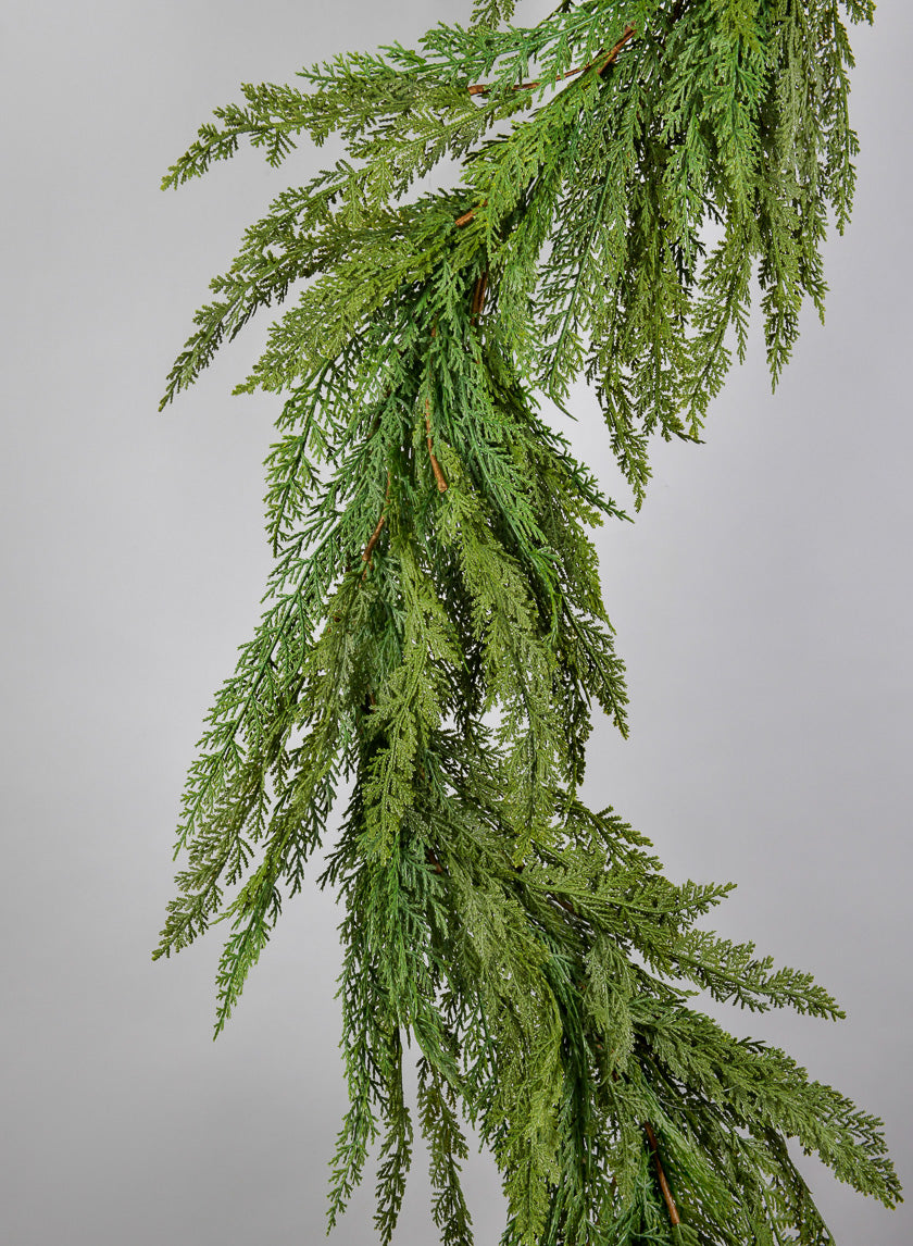 72in Long Real Touch Cypress Pine Garland Decor Jamaligarden