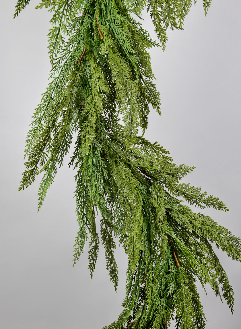 72in Long Real Touch Cypress Pine Garland Decor Jamaligarden