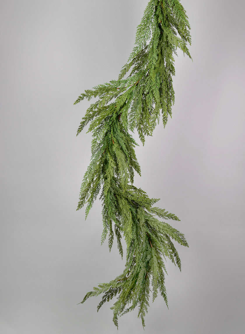 72in Long Real Touch Cypress Pine Garland Decor Jamaligarden