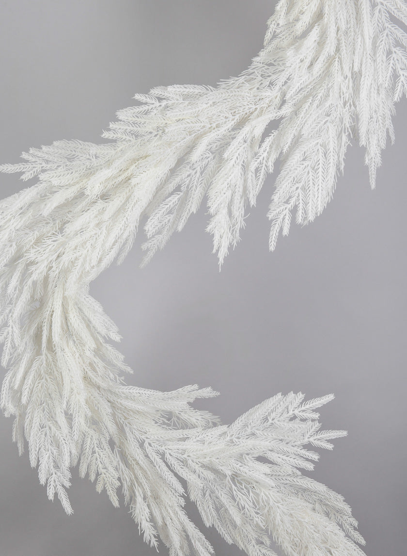 6ft Long White Real Touch Cypress Pine Garland Decor Jamaligarden