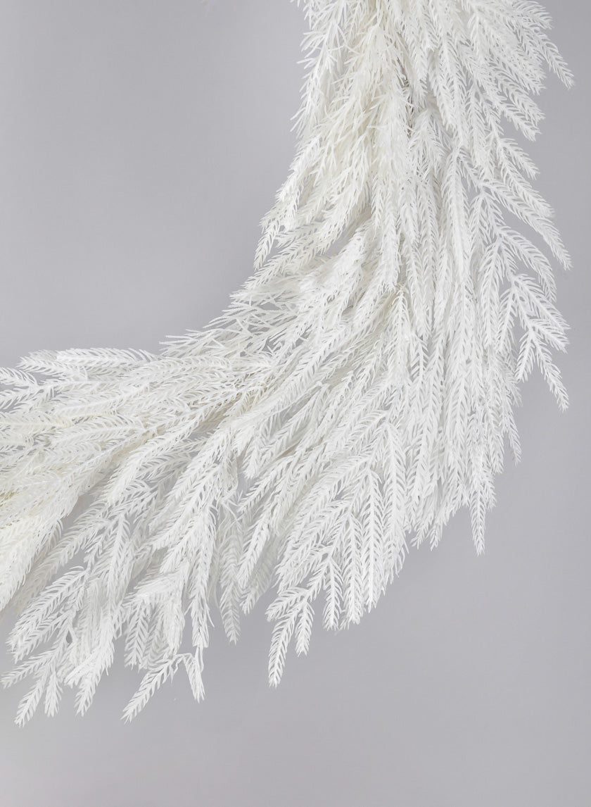 6ft Long White Real Touch Cypress Pine Garland Decor Jamaligarden