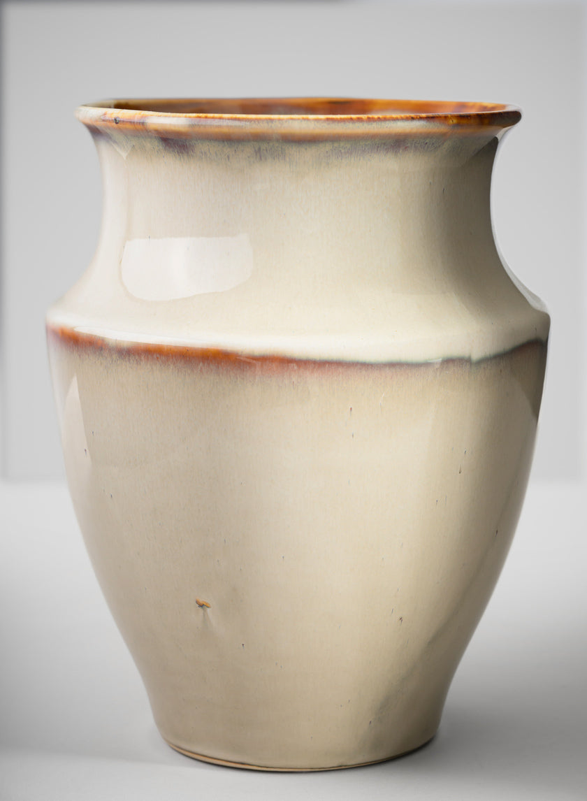 8in Tall Cream Evora Ceramic Vase Decor Jamaligarden