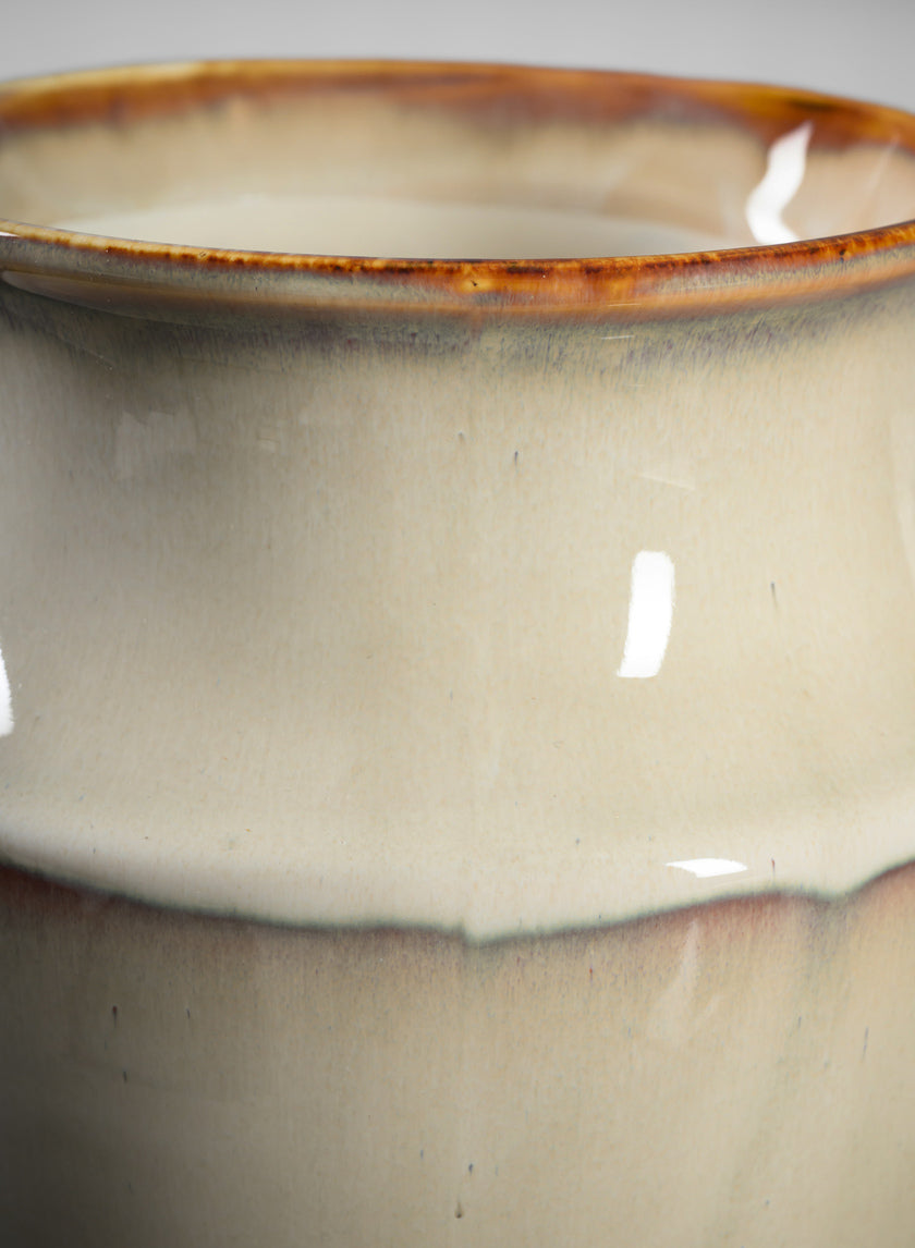 8in Tall Cream Evora Ceramic Vase Decor Jamaligarden