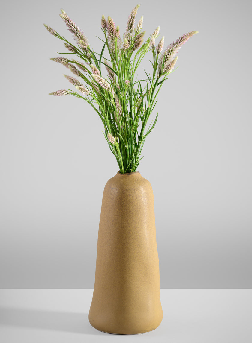 11in Tall Amund Sand Mustard Ceramic Deco Vase Decor Jamaligarden