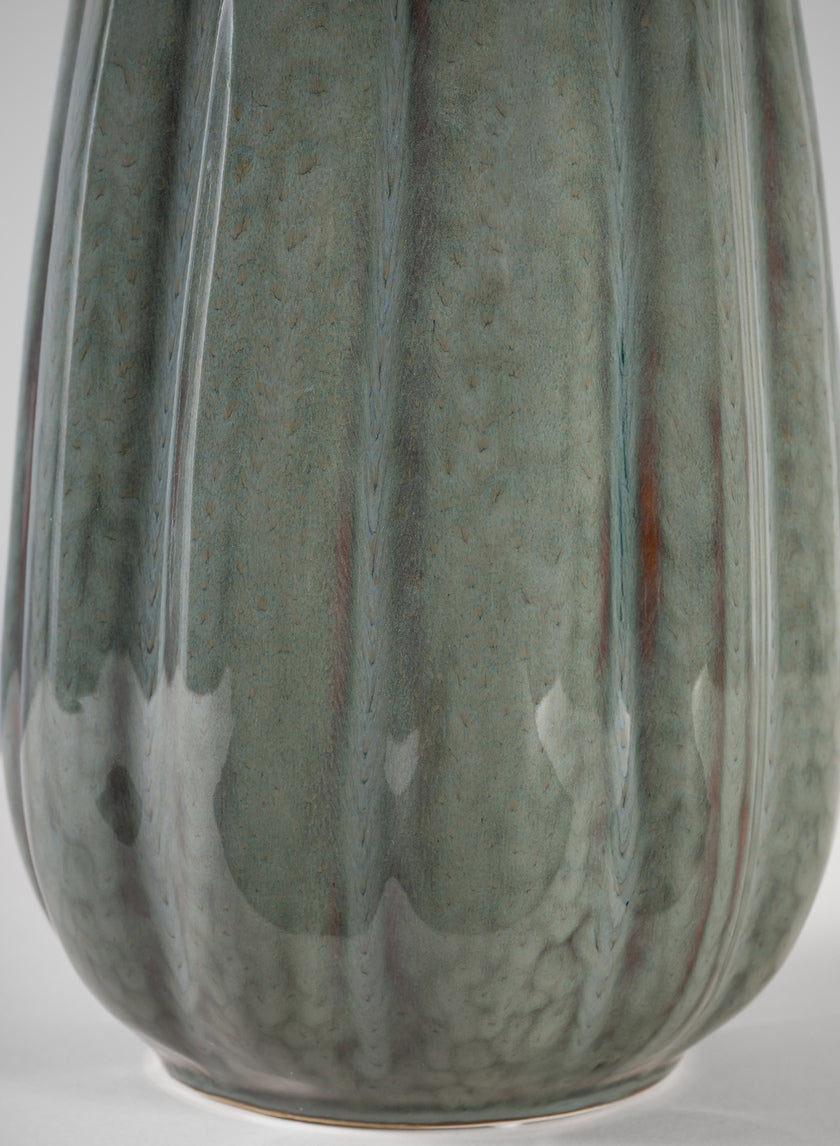 11in Tall Grey Glazed Leif Ceramic Vase Decor Jamaligarden