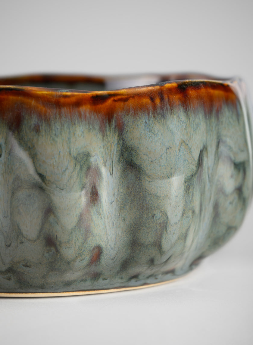 6.5in Wide Grey Glazed Leif Ceramic Bowl Decor Jamaligarden