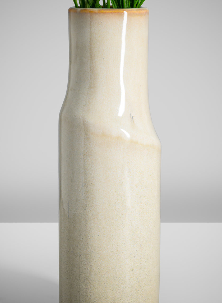 11in Tall Annika Cream Ceramic Cylinder Decor Jamaligarden