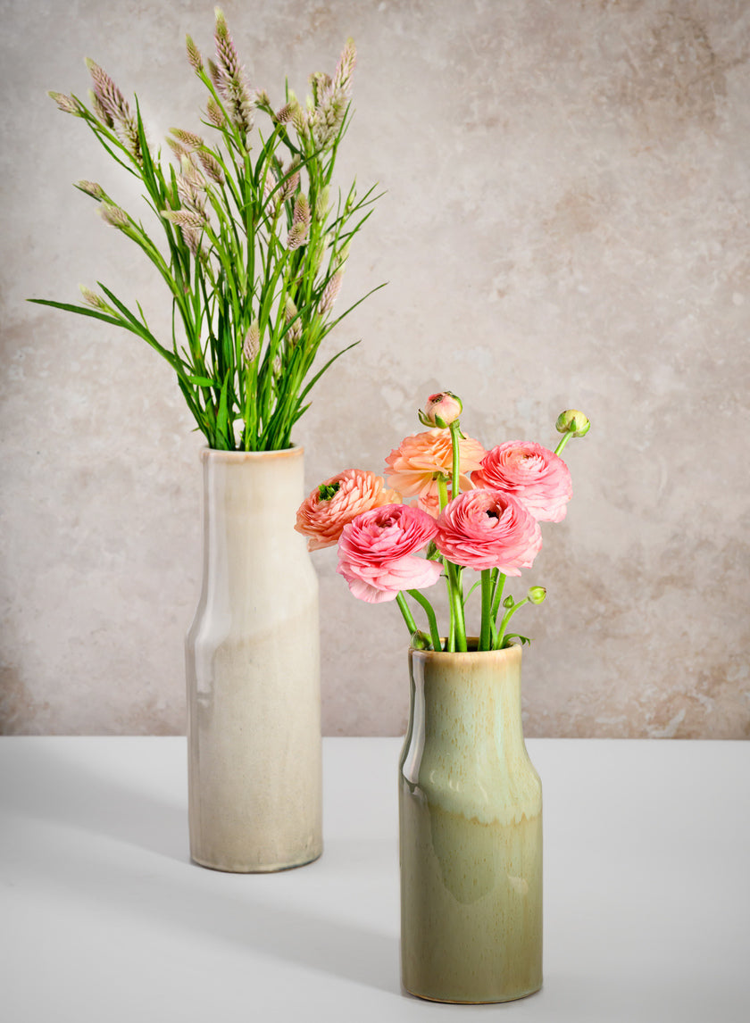 11in Tall Annika Cream Ceramic Cylinder Decor Jamaligarden
