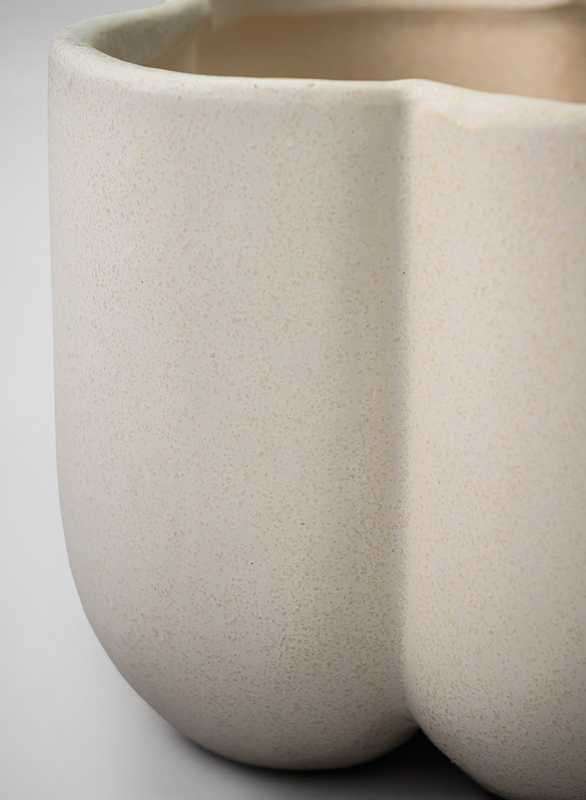 5in Tall Sand White Freya Ceramic Cachepot Decor Jamaligarden