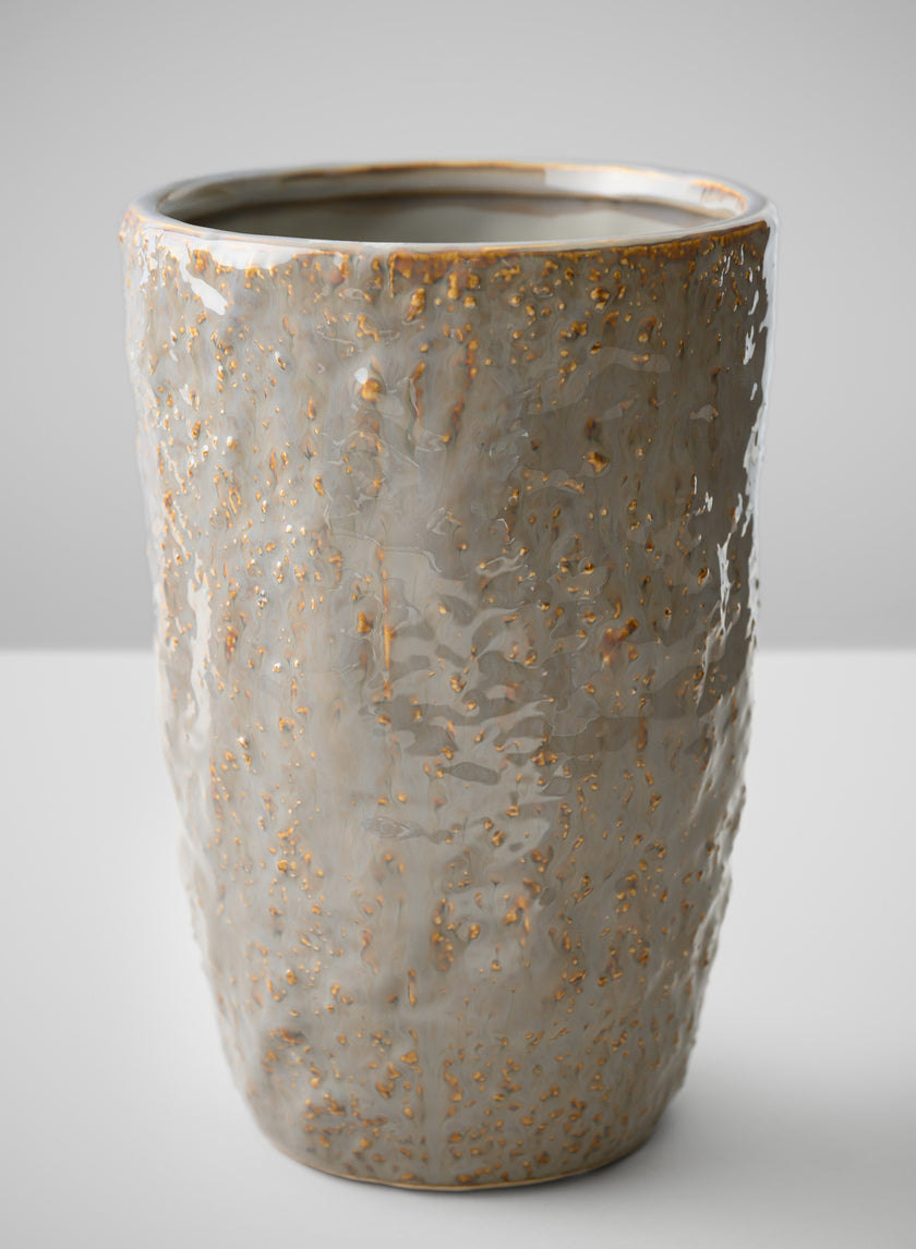 8in Tall Bursa Taupe Ceramic Vase Decor Jamaligarden