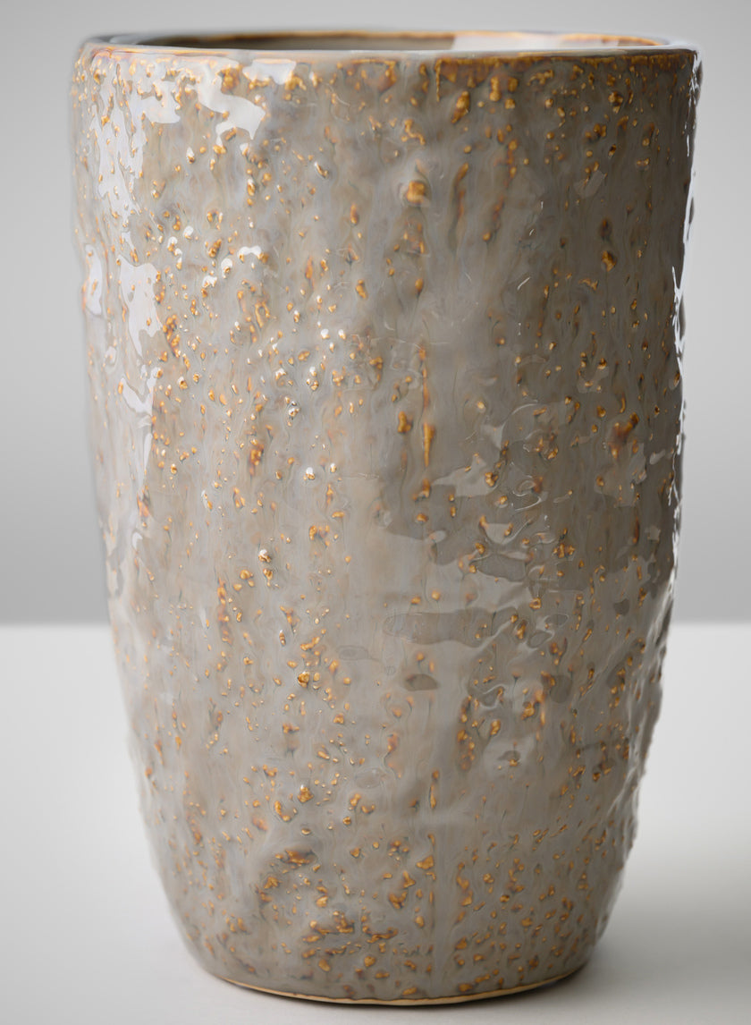 8in Tall Bursa Taupe Ceramic Vase Decor Jamaligarden