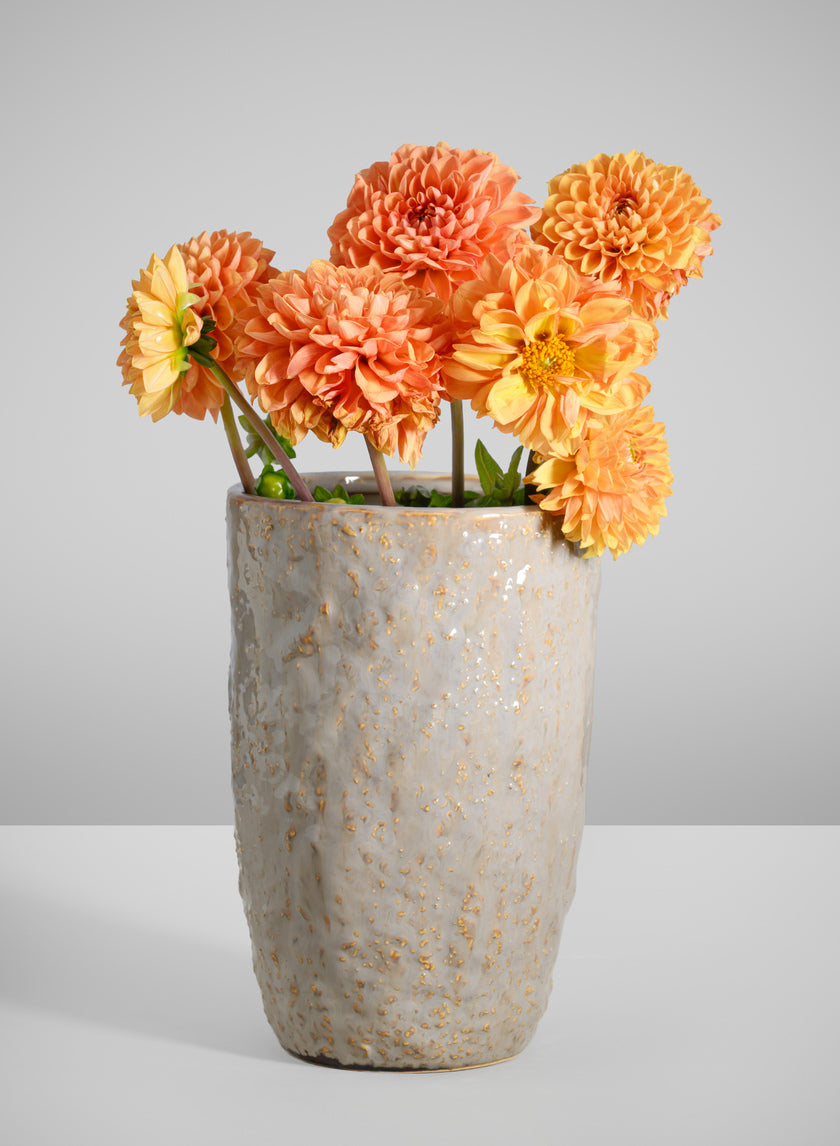 8in Tall Bursa Taupe Ceramic Vase Decor Jamaligarden