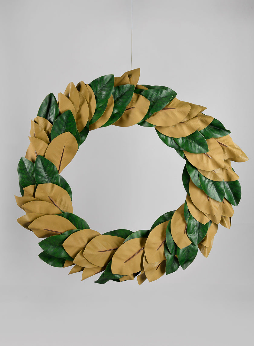 25in Wide Magnolia Leaf Wreath Decor Jamaligarden
