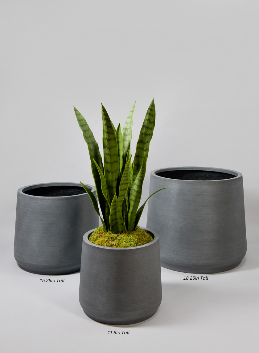 Alaric Gray Fiber Planter Decor Jamaligarden