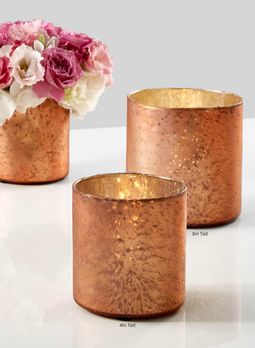 Matte Copper Glass Cylinders Decor Jamaligarden