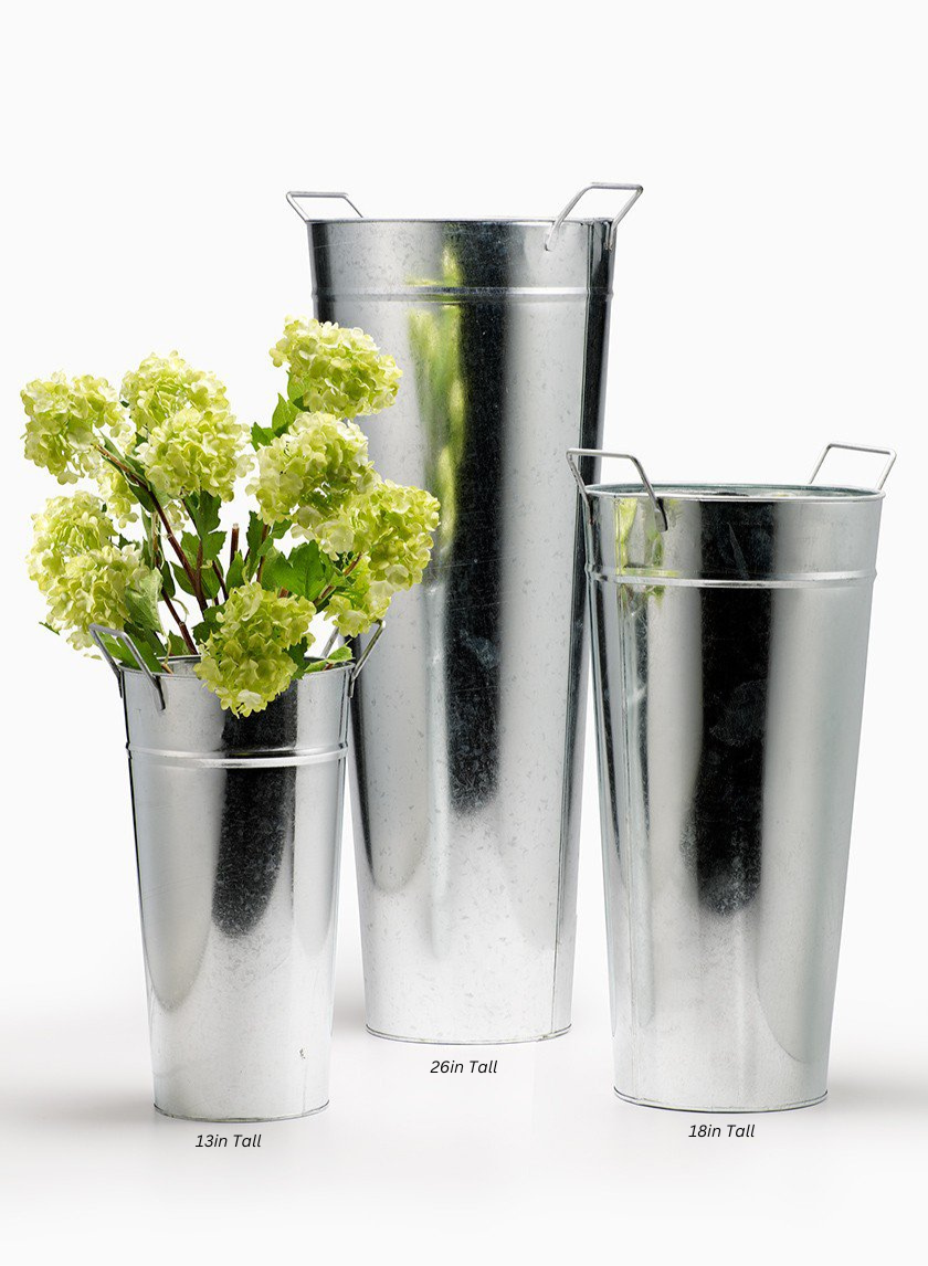 Zinc French Vases With Square Handles Decor Jamaligarden
