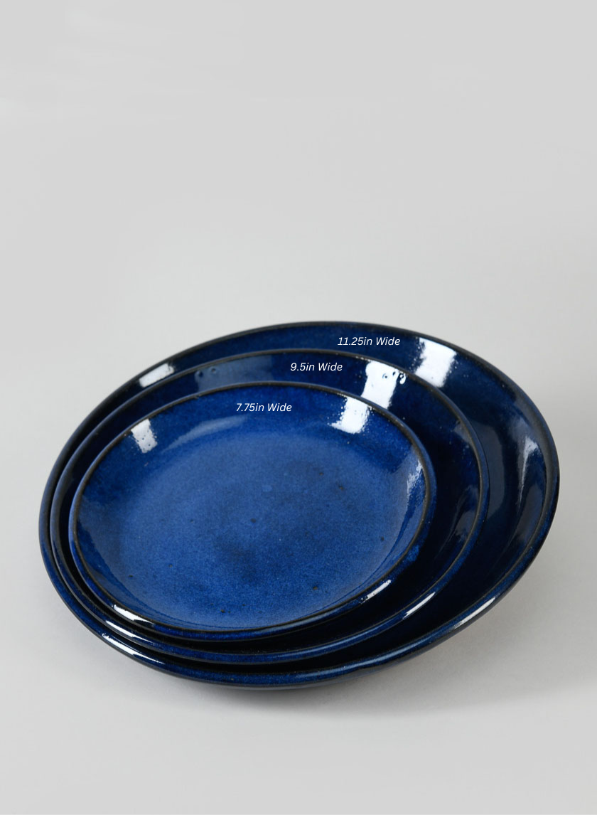 Falling Blue Ceramic Saucers Decor Jamaligarden