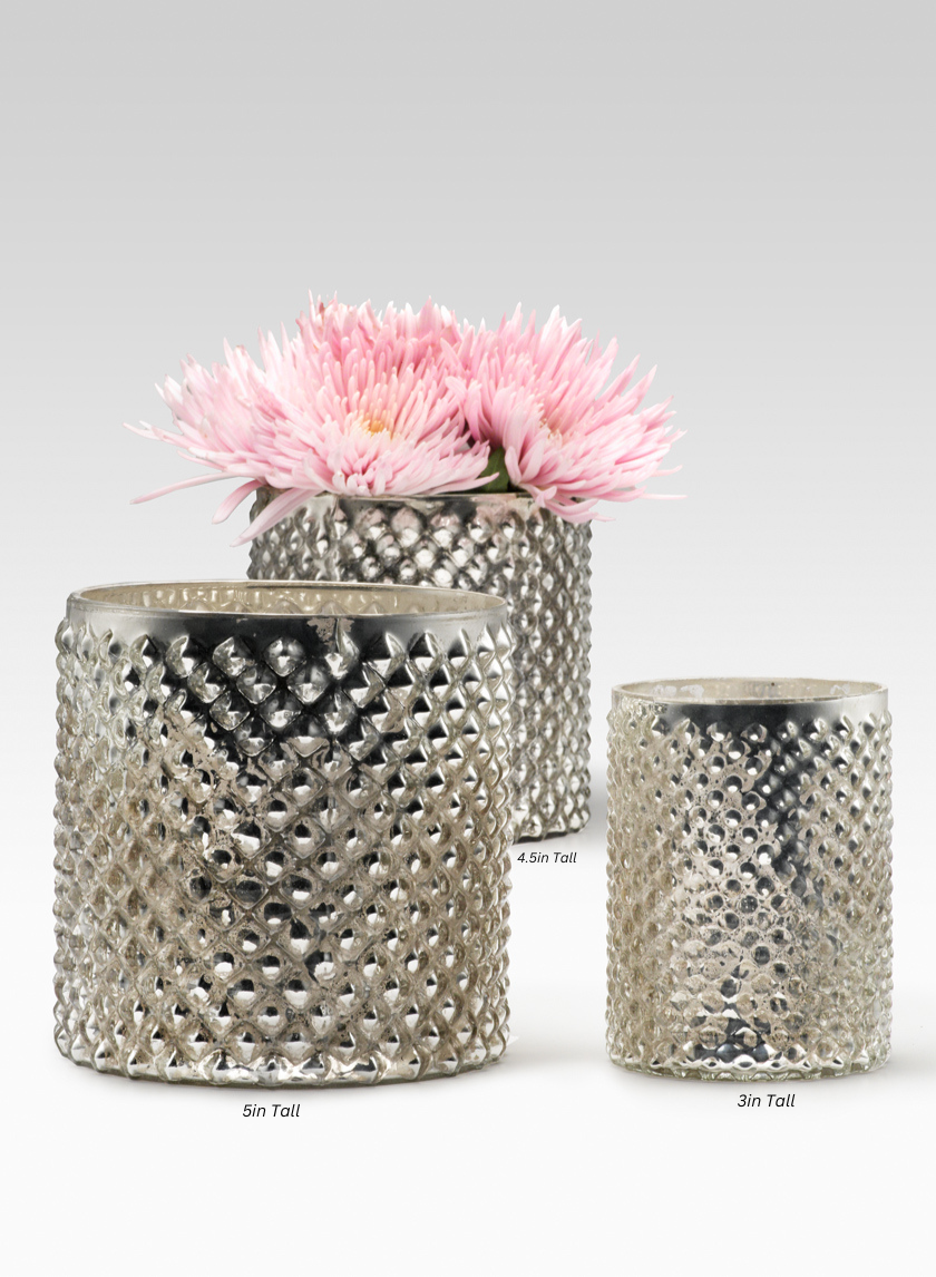 Antique Silver Hobnail Glass Vases Decor Jamaligarden